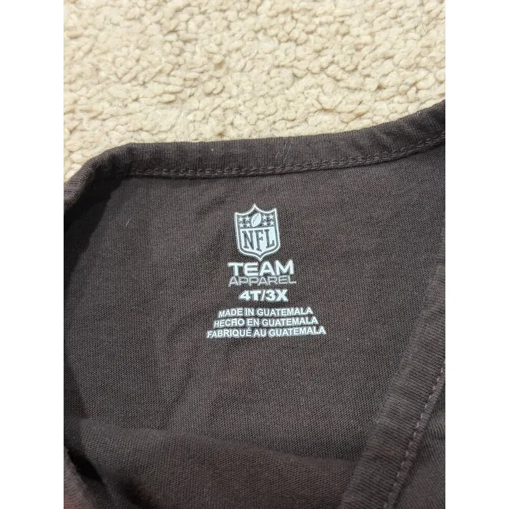 Cleveland Browns NFL Team Apparel Kids Youth Girls Shirt Size 4T Heart Football